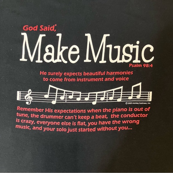Jesus Said Shirt Make Music Adult Size Medium Musician 2005 Monkey Business - Picture 3 of 5